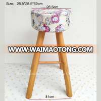 2017 High quality removable wooden fabric low footstool ottoman chairs, wholesale fabric cheap ottoman stool chair